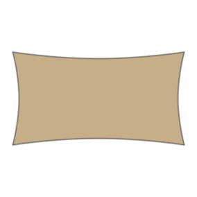 Voile d'ombrage rectangulaire 2,5 x 3 m - Tissu HDPE ajouré 340 g/m² coloris Sable