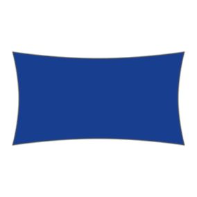Voile d'ombrage rectangulaire 2,5 x 5 m - Tissu HDPE ajouré 340 g/m² coloris Bleu