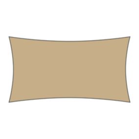 Voile d'ombrage rectangulaire 2 x 4 m - Tissu HDPE ajouré 340 g/m² coloris Sable