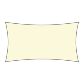 Voile d'ombrage rectangulaire 3,5 x 5,5 m - Tissu HDPE ajouré 340 g/m² coloris Ivoire