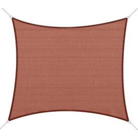 Voile d'ombrage rectangulaire 3 x 4 m polyéthylène haute densité résistant aux UV rouge