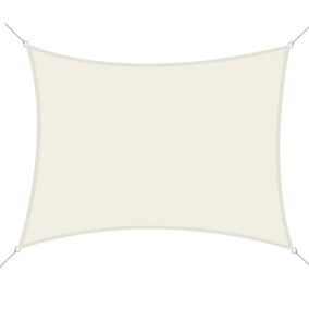Voile d'ombrage rectangulaire 6L x 4l m polyester imperméabilisé haute densité 160 g/m² crème