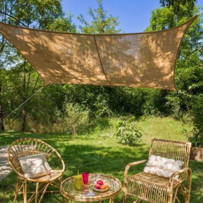 Voile d'ombrage rectangulaire en jute 4x3 m