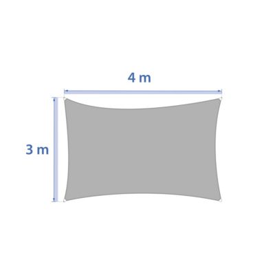 Voile d'ombrage rectangulaire Hesperide Curacao beige 4 x 3 m