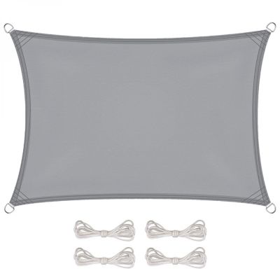 Voile d'ombrage rectangulaire imperméable et anti-UV - 2 x 3 m - Gris - Linxor