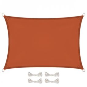 Voile d'ombrage rectangulaire imperméable et anti-UV - 3 x 4 m - Terracotta - Linxor