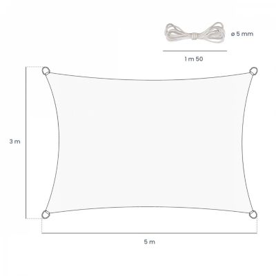 Voile d'ombrage rectangulaire imperméable et anti-UV - 3 x 5 m - Terracotta - Linxor