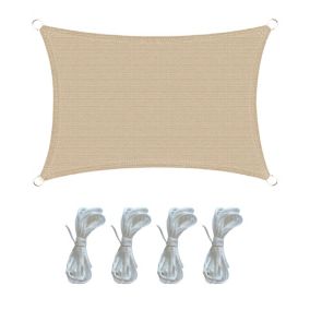 Voile d'ombrage Rectangulaire Polyéthylène Beige 3x4 m Rebecca Mobili