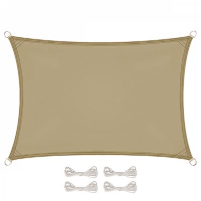 Voile d'ombrage rectangulaire pour terrasse, jardin, toile imperméable et résistant UV - 3 x 5 m - Sable - Linxor