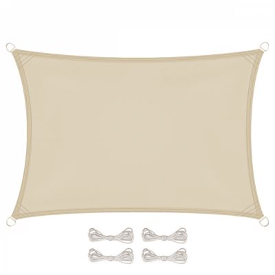 Voile d'ombrage rectangulaire pour terrasse, jardin, toile imperméable et résistant UV - 4 x 5 m - Beige - Linxor