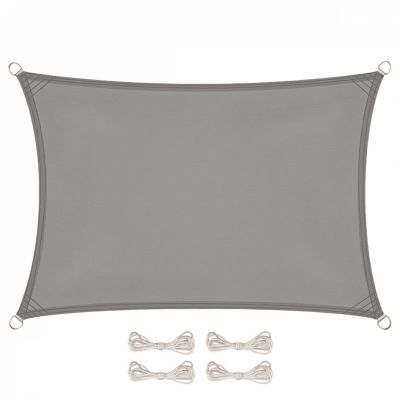 Voile d'ombrage rectangulaire pour terrasse, jardin, toile imperméable et résistant UV - 4 x 5 m - Gris - Linxor