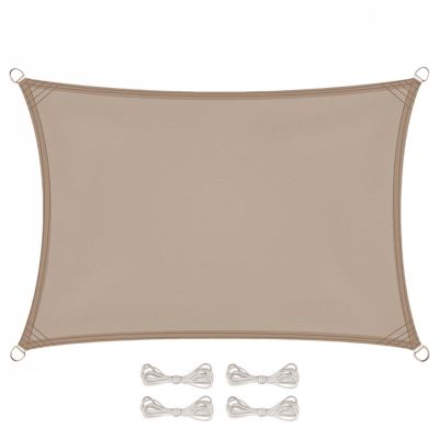Voile d'ombrage rectangulaire pour terrasse, jardin, toile imperméable et résistant UV - 4 x 5 m - Taupe - Linxor
