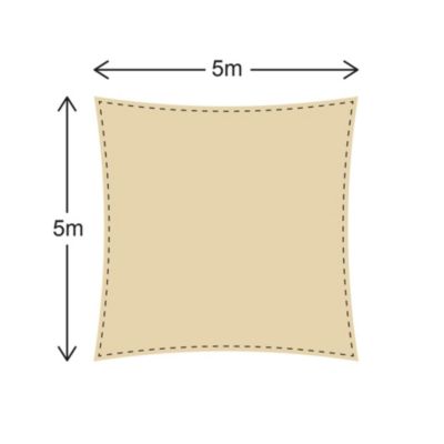 Voile d'ombrage Tente Carré Beige Polyéthylène 5x5 m Rebecca Mobili