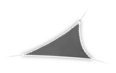 Voile d'ombrage triangle avec LED ardoise 360 cm