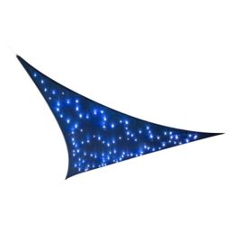 Voile d'ombrage triangle avec LED bleu 360 cm