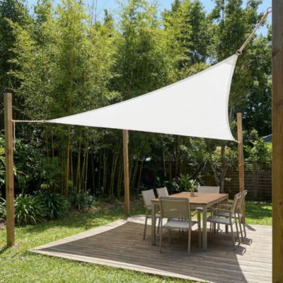 Voile d'ombrage triangle GoodHome blanc 300 cm