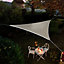 Voile d'ombrage triangle Morel taupe 360 cm avec LEDs solaires