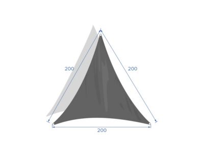 Voile d'ombrage triangulaire 2 x 2 x 2 m Curacao - Gris - Hespéride