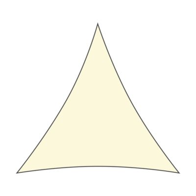 Voile d'ombrage triangulaire 3,5 x 3,5 x 3,5 m - Tissu HDPE ajouré 340 g/m² coloris Ivoire