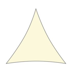 Voile d'ombrage triangulaire 3,5 x 3,5 x 3,5 m - Tissu HDPE ajouré 340 g/m² coloris Ivoire