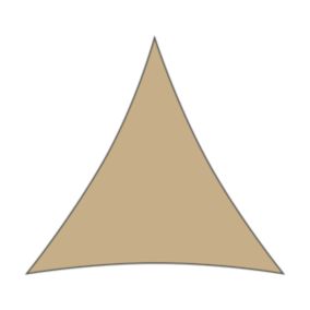 Voile d'ombrage triangulaire 5,5 x 5,5 x 5,5 m - Tissu HDPE ajouré 340 g/m² coloris Sable