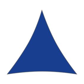 Voile d'ombrage triangulaire 5 x 5 x 5 m - Tissu HDPE ajouré 340 g/m² coloris Bleu