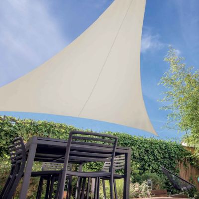 Voile d'ombrage triangulaire extensible 3,60 m taupe   Oviala