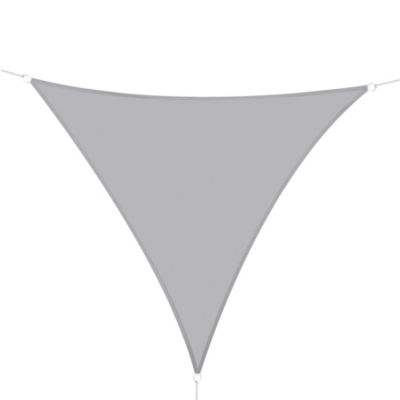 Voile d'ombrage triangulaire grande taille 3 x 3 x 3 m polyester imperméabilisé haute densité 160 g/m² gris clair