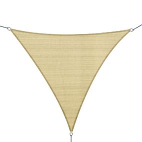 Voile d'ombrage triangulaire grande taille 4 x 4 x 4 m polyéthylène haute densité résistant aux UV coloris sable