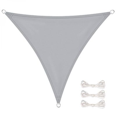 Voile d'ombrage triangulaire imperméable et anti-UV - 3 x 3 x 3 m - Gris - Linxor