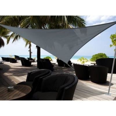 Voile d'ombrage triangulaire JARDILINE AUSTRAL - 5m - Ardoise - Protection anti-UV
