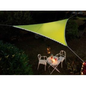 Voile d'ombrage triangulaire Leds solaires Vert + Adaptateur - Jardiline