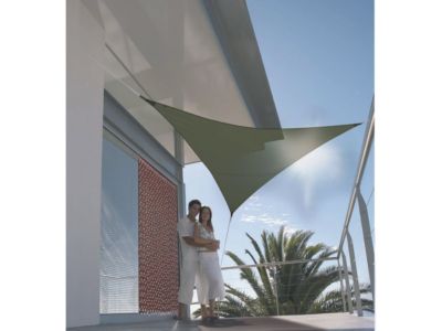 Voile d'ombrage triangulaire SERENITY - 5 x 5 x 5 m - Kaki  - Jardiline