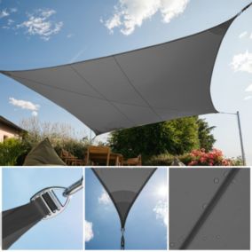 Voiles d'ombrage Imperméables Triangulaire 4X4X4 Graphite,  EZ Breez