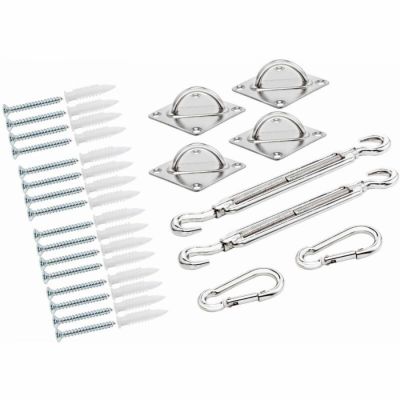 Voiles d'ombrage, protection de store, kits de fixation pour accessoires de store, accessoires de store en inox