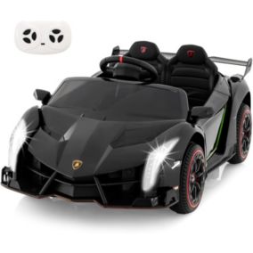 Voiture Electrique Enfant Ans 12V 1 Place Charge 30KG Lamborghini Télécommande Ports AUX et USB Multimédia Noir