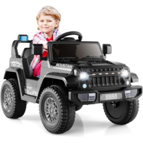 Voiture Electrique Enfants 12V avec Télécommande Lumières Mode Musique Charge 30KG Noir