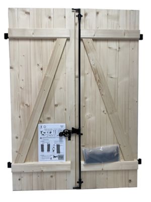 Volet battant acier et bois naturel - l.100 x H.125 cm - 2 vantaux