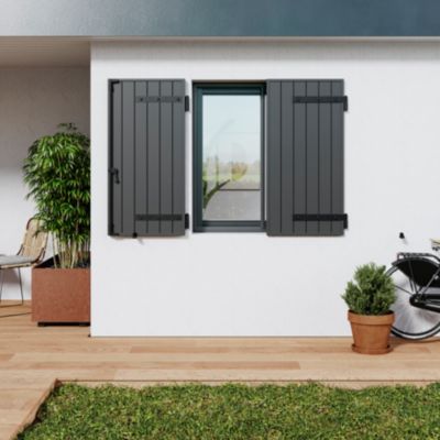 Volet battant aluminium anthracite Fortia l.120 x H.125 cm 2 vantaux — free download