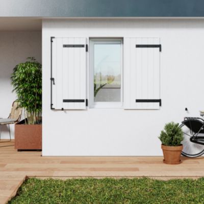 Volet battant aluminium blanc Fortia - l.120 x H.145 cm - 2 vantaux