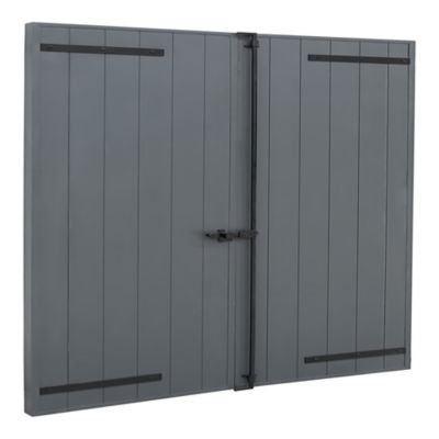 Volet battant aluminium gris antracite 120 x 125 cm, 2 vantaux, Fortia