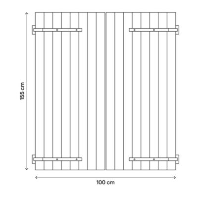 Volet battant bois naturel 100 x 155 cm, 2 vantaux, Fortia