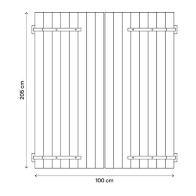 Volet battant bois naturel 100 x 205 cm, 2 vantaux, Fortia