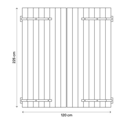 Volet battant bois naturel 120 x 225 cm, 2 vantaux, Fortia