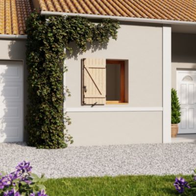Volet battant bois naturel 80 x 95 cm, 1 vantail, Fortia