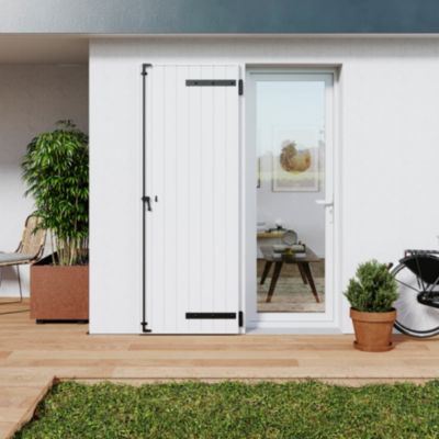 Volet battant PVC blanc 80 x 215 cm, 1 vantail, Fortia