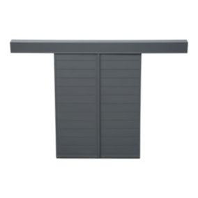 Volet coulissant aluminium anthracite Fortia - l.120 x H.135 cm - 2 vantaux