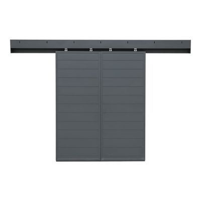 Volet coulissant aluminium anthracite Fortia - l.90 x H.155 cm - 2 vantaux