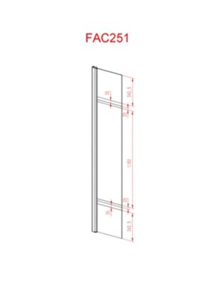 Volet pivotant pour paroi de douche fixe - 40x200cm - Verre 6mm avec bande miroir - Profile Chromé