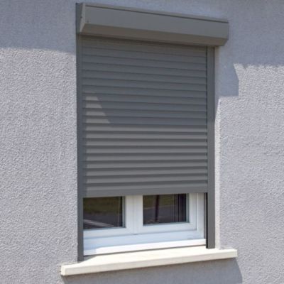 Volet roulant alu motorisé filaire gris 150 x h.220cm Protecta